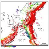 プレート境界と震央の位置、震源の深さ