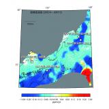 GNSS 連続観測データから推定した2005年− 2007年の面積ひずみ分布