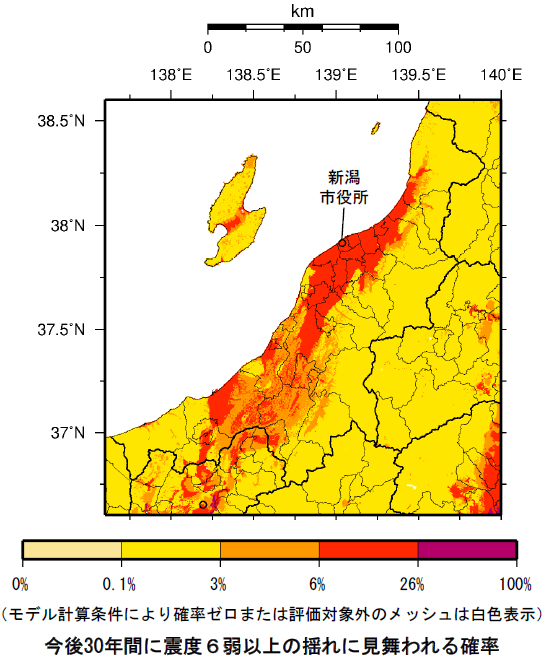 確率論的地震動予測地図（新潟県）