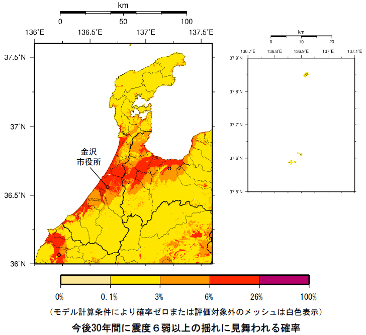 確率論的地震動予測地図（石川県）