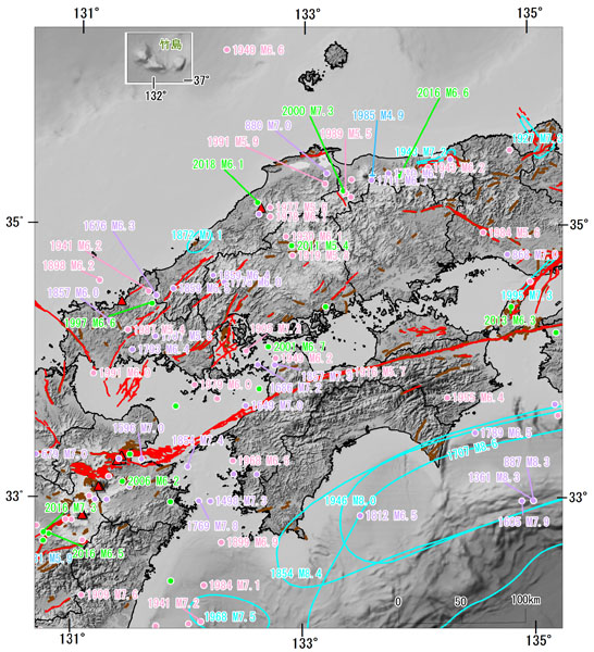 中国 四国地方の地震活動の特徴 地震本部