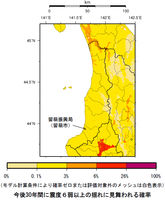 確率論的地震動予測地図（留萌振興局）