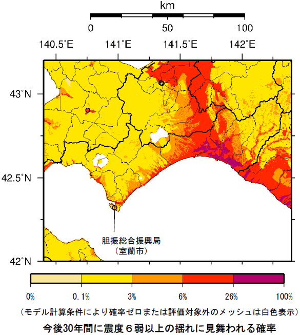 確率論的地震動予測地図（胆振総合振興局）