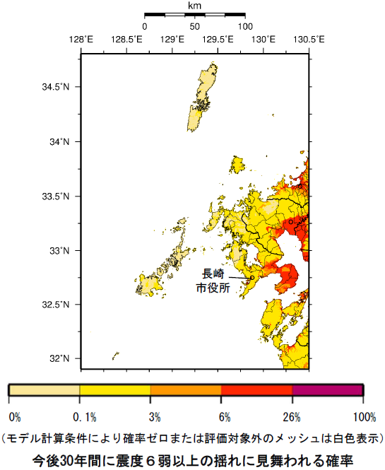 確率論的地震動予測地図（長崎県）